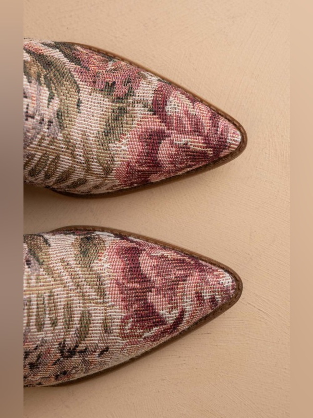 Floral Embroidered Pointed-Toe Heeled Boot - Pink Multi - Picture 3 of 5